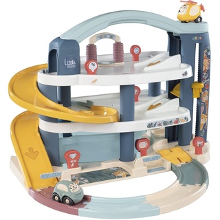 Smoby Toys - Little Smoby Parkhaus für Kinder ab 18 Monaten - große Parkgarage inkl. 1 Auto, 1 Hubschrauber, Aufzug und Zubehör