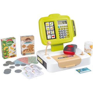 Smoby - elektronische Supermarktkasse - Spielkasse mit Taschenrechnerfunktion, Licht- und Soundgeräuschen sowie viel Zubehör, für Kinder ab 3 Jahren