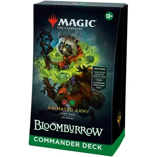 Magic: The Gathering Bloomburrow-Commander-Deck – Animierte Armee (Deck mit 100 Karten, Sammler-Booster-Probepackung mit 2 Karten + Zubehör) (English Version)