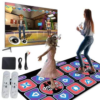 Tanzmatte für Erwachsene und Kinder, doppelte elektronische Tanzmatte mit kabellosem Controller, kabelloses Tanzspiel, rutschfest, für Fernseher, Geschenk für Kinder (B)