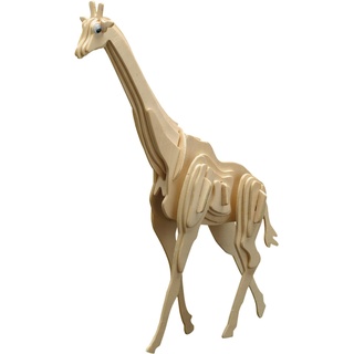 Pebaro 859/4 Holzbausatz Giraffe, 3D Puzzle Tier, Modellbausatz, Basteln mit Holz, Holzpuzzle, Bastelset, vorgestanzte Holzplatte, ausbrechen, zusammenstecken, fertig, Geschenkidee