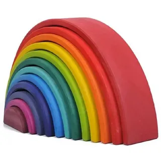 Regenbogen Holzregenbogen Stapelbogen Motorikspielzeug Bunter Bogen Stapelturm Bunte Bauklötze Lernspielzeug Steckspielzeug Bogenbrücke Holzbaust...