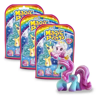 CRAZE Magic PONYS 3er Set | 3X Ponys Figuren, Wunderschöne Ponys Spielzeug zu Sammeln, mit Tattoos & Zubehör