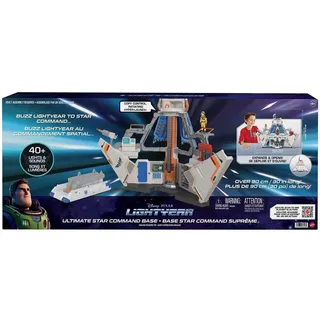 Disney and Pixar Lightyear Playset with Buzz Lightyear Action Figure and Vehicle Launch Ramp and Sounds, Ultimate Star Command Base ​​​