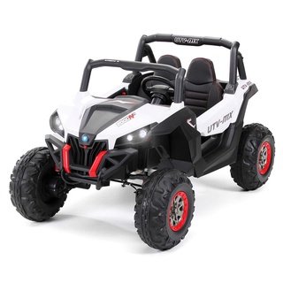 Actionbikes Motors Kinder Elektroauto UTV Buggy MX | 2.4 Ghz Fernbedienung - 2 x 12 Volt 7AH Batterie - 4 Motoren 12V 35Watt - Elektro Auto für Kinder ab 3 Jahre (Schwarz/Weiß)