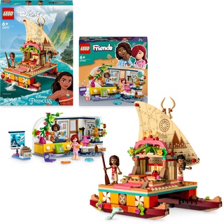 LEGO Freundschaft-Bundle: Disney Princess Vaianas Katamaran (43210) & Friends Aliyas Zimmer (41740), Spielzeugboot und Schlafzimmer-Spielset mit Mini-Puppen, Geschenk für Mädchen & Jungen ab 6 Jahren