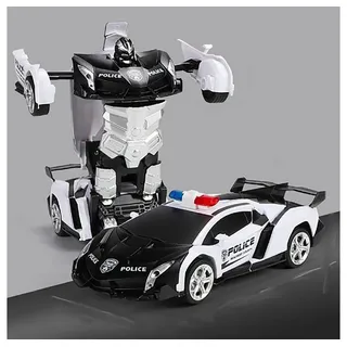 Gontence RC-Roboter Ferngesteuertes Auto-Roboter, Auto-Spielzeug, 360-Grad-Drehung, Ein-Klick-Verformung, Kinder-Roboter-Auto-Bausatz-Spielzeug schwarz
