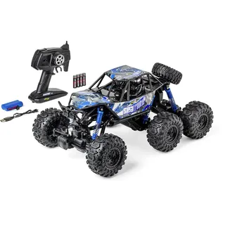 Carson 500404288 1:10 Sea Crawler 6x6 100% RTR blau – RC-Auto als Amphibienfahrzeug, 100% RTR, für Land und Wasser, robust und wasserfest, mit 2.4G Fernsteuerung