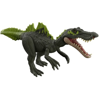 Mattel Jurassic World: Ein neues Zeitalter Roar Strikers Ichthyovenator Dinosaurier-Actionfigur, brüllender Sound, Beißangriff, physisches und digitales Spiel, ab 4 Jahren HDX44