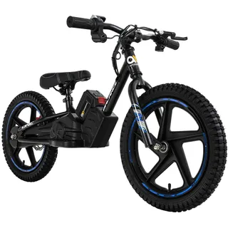 Elektro-Laufrad, 16 Zoll, Kinder-Balance-Bike m. 250 Watt, Scheibenbremsen, 3 Geschwindigkeitsstufen (Blau)