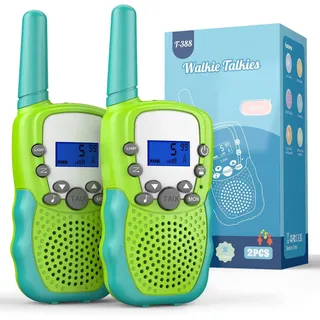 Kearui Spielzeug 3-12 Jahren Jungen & Mädchen, Walkie Talkies für Kinder mit 8 Kanäle, Funkgerä Kinder ab 4 Jahren mit VOX Funktion & Tastensperre für Abenteuer, Camping, Wandern - Grün