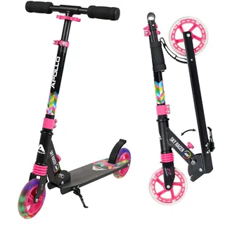 Apollo Scooter LED - Skyracer Led | City Scooter mit Federung| City Roller für Kinder klappbar | Tretroller Kinder ab 5 Jahre | sportlicher Cityro... - Bunt