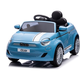 Chipolino Kinder Elektroauto Fiat 500 Fernbedienung, Sicherheitsgurt, MP3, USB blau