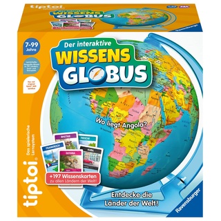 Ravensburger tiptoi Spiel 00107 - Der interaktive Wissens-Globus - Lern-Globus für Kinder ab 7 Jahren, lehrreicher Globus für Jungen und Mädchen, für 1-4 Spieler