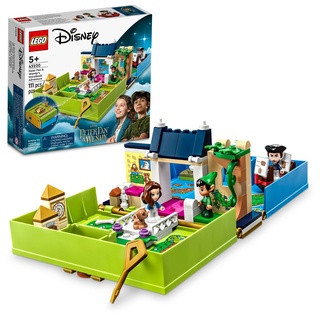 LEGO Disney Peter Pan & Wendy's Storybook Adventure 43220 Tragbares Spielset mit Mikropuppen und Piratenschiff, Reisespielzeug für Kinder ab 5 Jahren