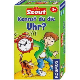KOSMOS 710545 Scout - Kennst du die Uhr? Lernspiel für 1-4 Kinder ab 5, Reisespiel, Kinderspiel