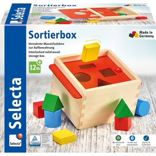 Selecta Steckspielzeug Kleinkindwelt Holz Sortierbox Massivholzbox zur Aufbewahrung 62005