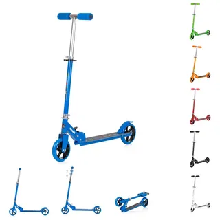 Chipolino Kinderroller Sharky klappbar PU Räder ABEC-7 Lager Bremse verstellbar blau - Blau