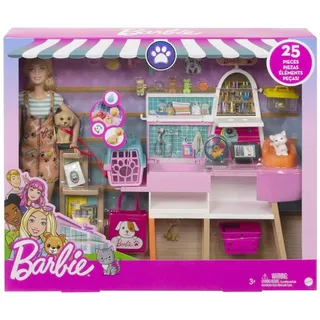 Mattel GRG90 - Barbie - Puppe und Haustiersalon, Spielset