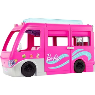 Barbie Spielzeug-Auto Super Abenteuer-Camper, mit Pool, Rutsche und über 60 Zubehörteilen bunt