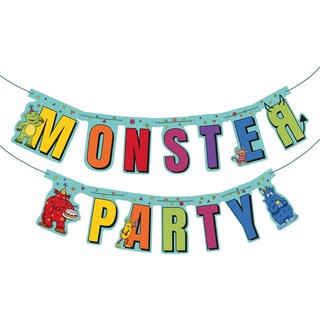 TIB Heyne 122cm Partykette * LUSTIGE Monster * als Deko zum Kindergeburtstag und Mottoparty | Kinder Geburtstag Party Girlande Banner