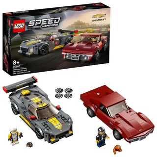 LEGO 76903 Speed Champions Chevrolet Corvette C8.R & 1969 Chevrolet Corvette Spielzeugauto, Modellauto zum selber Bauen, Rennwagen