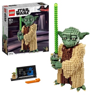 LEGO 75255 Star Wars Yoda Bauset, Sammlermodell mit Displayständer und Lichtschwert, Angriff der Klonkrieger, Bauset für Kinder und Erwachsene