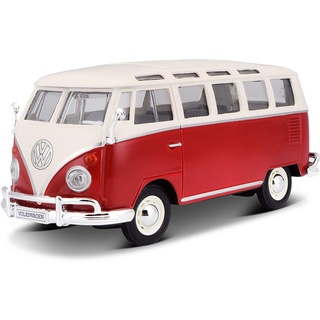 Maisto 1:25 Volkswagen Bus Samba, rot mit weißem Dach