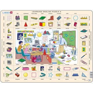 Puzzle 70 Teile - Rahmenpuzzle - Learning English 6: In der Schule