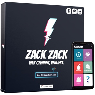 Zack Zack - wer gewinnt, verliert! - Trinkspiel mit App - Brettspiel - Mehr als 1000 Aufgaben - Partyspiel - Saufspiel - Geschenkidee