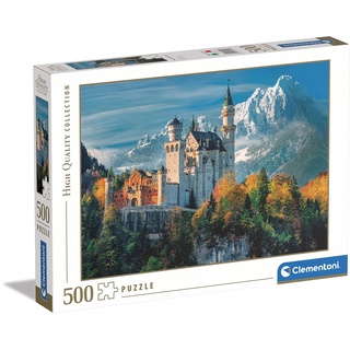 Clementoni - 35146 Collection - Neuschwanstein Castle, Puzzle 500 Teile Für Erwachsene Und Kinder 14 Jahren, Geschicklichkeitsspiel Für Die Ganze Familie