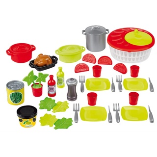 Ecoiffier – Küchenspielzeug Salat-Set – 43-teiliges Spielset, Spielgeschirr, Salatschleuder, ideales Zubehör für Kinderküche, für Kinder ab 18 Monaten