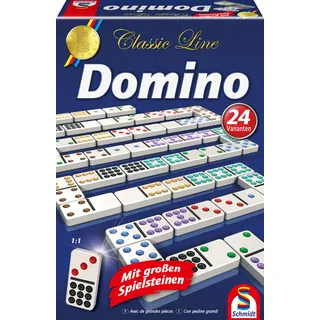 Schmidt Spiele 49207 Classic Line, Domino, mit großen Spielsteinen, Bunt