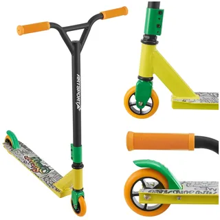 ArtSport Stunt Scooter Street Life - Trick Roller für Kinder & Jugendliche - Tretroller Schwarz Gelb