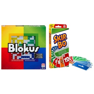Mattel Games BJV44 - Blokus Classic, Brettspiel, Gesellschaftsspiel für 2-4 Spieler, ca 30 Minuten, ab 7 Jahren & 52370 - Skip-BO Kartenspiel und Familienspiel geeignet für 2-6 Spieler, ab 7 Jahren