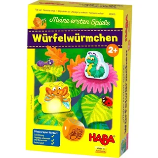 HABA 303639 - Meine ersten Spiele – Würfelwürmchen Liebevoll gestaltetes Würfelspiel für 1-3 Spieler ab 2 Jahren