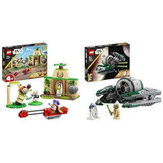 LEGO Star Wars Tenoo Jedi Temple, Spiel Set für Anfänger mit Minifiguren LYS Solay & Star Wars Yodas Jedi Starfighter Bauspielzeug