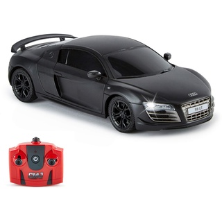 CMJ RC CARS Audi R8 GT, offizielles Lizenziertes Ferngesteuertes Auto, Spielzeit RC Flitzer Auto, 1:24 RC Car Geländewagen Auto 24Hz, Geschenk für Kinder 6-12 Jahre Anfänger (Schwarz)