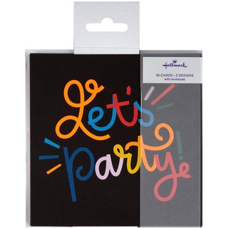 Hallmark Party-Einladungskarten, 10 Stück, in 2 leuchtenden Designs, mehrfarbig, 25566729