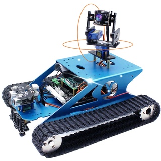 Yahboom Raspberry Pi Robotic mit Kamera Programmierbares AI Elektronisches DIY Tank Robot Kit f ̈1r Teenager Erwachsene Kompatibel mit Pi 4 B Modell 3B+