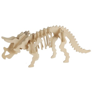 Dinosaurier 3D Holzpuzzle Apatosaurus Stegosaurus Triceratops & Tyrannosaurus, Motiv:Triceratops
