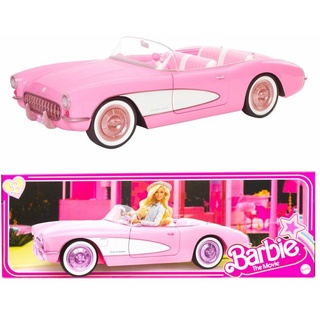 Barbie Corvette - Kaugummipinkes Cabrio, Platz für 4 Puppen, öffnende Türen, drehbares Lenkrad, Retro-Lackierung, Luxus-Interieur, für Sammler, HPK02