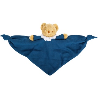 Trousselier - Teddybär-Dreieck, 20 cm, Rassel, ideales Geschenk zur Geburt, maschinenwaschbar, Bio-Baumwolle, blauer Denim, 2 Stück