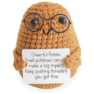 KJoet Positive Potato Pocket Hug, Pocket Hug Positive Kartoffel, Mini-Plüsch Figuren Lustige Potato Puppe, Strickwolle Puppe, Geschenk für Familie Freund Patient