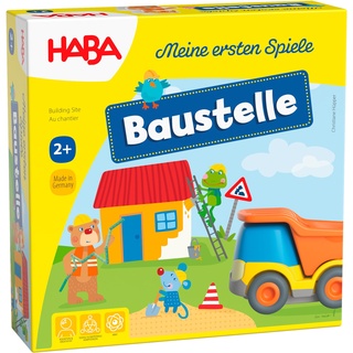 HABA 305211 - Meine ersten Spiele – Baustelle, kooperatives Memospiel mit Kullerbü-Fahrzeug und Vorlesegeschichte, Spiel ab 2 Jahren