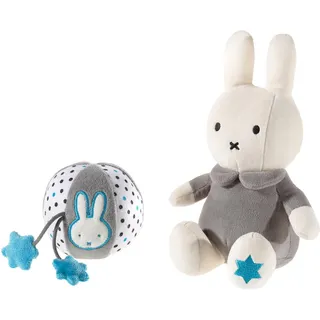 Heunec® Kuscheltier Miffy Hase (Set, 2-St), GOTS organic, zertifiziert durch CERES-0560 blau|grau