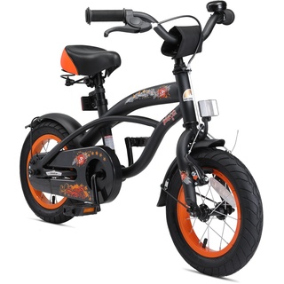 BIKESTAR Kinderfahrrad für Jungen ab 3-4 Jahre | 12 Zoll Kinderrad Cruiser | Fahrrad für Kinder Schwarz (matt) | Risikofrei Testen