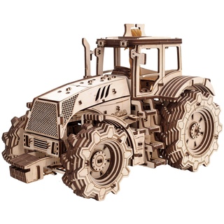 EWA Eco-Wood-Art 3D Holzpuzzle für Jugendliche und Erwachsene-Mechanisches Traktor Modell-DIY-Bausatz, Selbstmontage, kein Kleber erforderlich, Natur