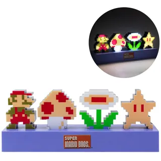 Paladone Super Mario Bros Icons Licht - Offiziell Lizenziertes Nintendo-Merchandise, schallreaktiver Modus, dekorative Leuchte mit Super Mario-Figur für Schlafzimmeraccessoires & Gaming-Raum-Deko