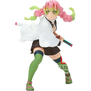 Bandai Sammelfigur Mitsuri Kanroji, Demon Slayer / Kimetsu no Yaiba Sammelfigur, 13 cm, Beim Ziehen ihres Nichirin-Schwertes weiß